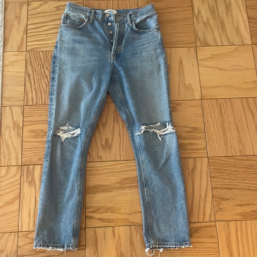 AGOLDE Riley High Rise Straight Leg Jeans in Escalate